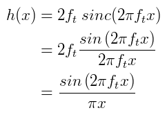 Sinc equation of ideal Low Pass Filter