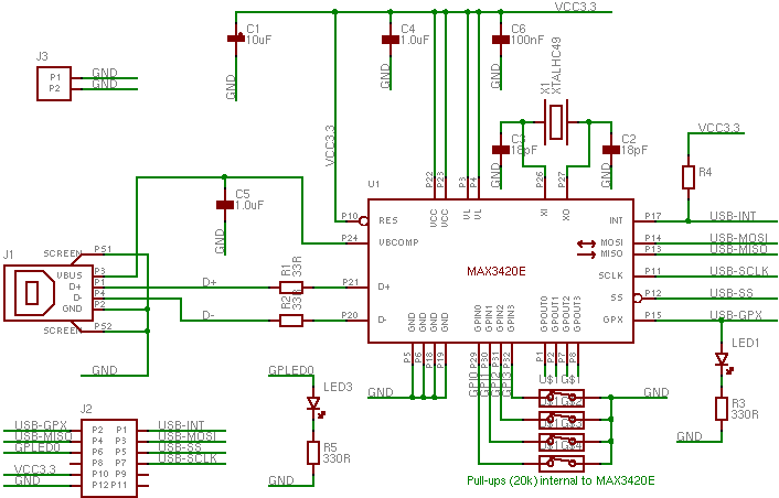 MAX3420 PCB Schematic